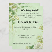 Vibrant Yellow Tulip & Ranunculus Formal Wedding I 招待状 (正面/裏面)