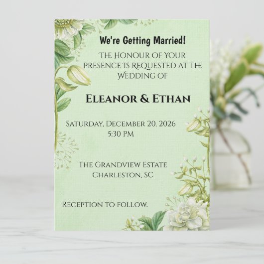 Vibrant Yellow Tulip & Ranunculus Formal Wedding I 招待状 (スタンド正面)