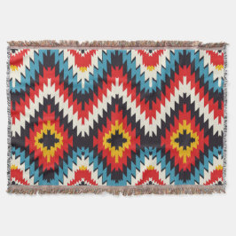 Vibrant Zigzag Southwestern Design スローブランケット
