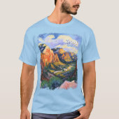 Vibrant Zion National Park Angels Landing Artistic Tシャツ (正面)