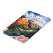 Vibrant Zion National Park Angels Landing Van Gogh マグネット (左側)