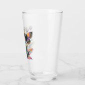 Vibrantes Schmetterlingsblumenmotiv タンブラーグラス (左)