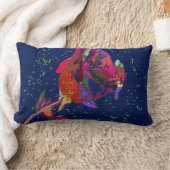 Vibrantly Colored Flower Lumbar Pillow ランバークッション (ブランケット)