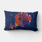 Vibrantly Colored Flower Lumbar Pillow ランバークッション (裏面)