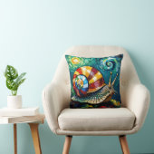 Vibrantly Colorful Impasto Whimsical Snail クッション (椅子)