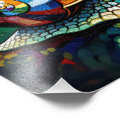 Vibrantly Colorful Impasto Whimsical Snail フォトプリント (角)