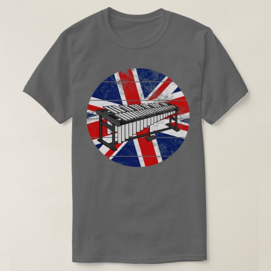 Vibraphone UK国旗のイギリスVibraphonistパーカッション Tシャツ (デザイン正面)