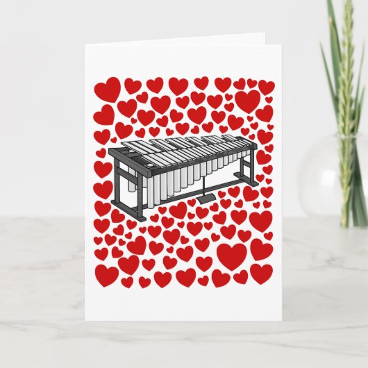 Vibraphone With Hearts Valentines Anniversary Card シーズンカード (正面)