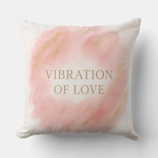 Vibration of Love Throw Pillow – Elegant Pink and  クッション (正面)
