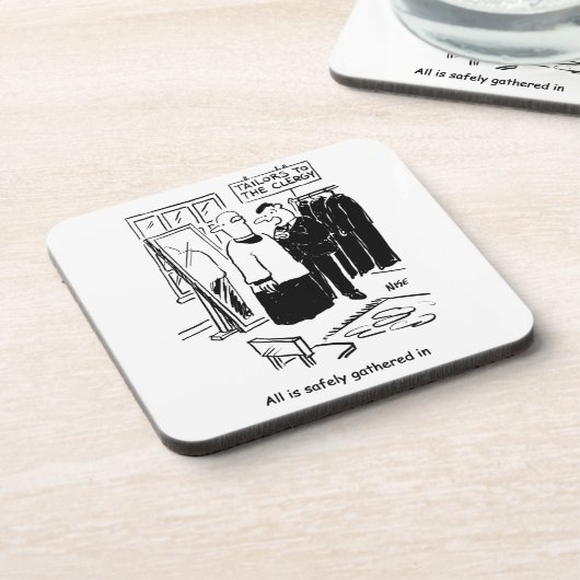 Vicarはカソックフィッティング教会の漫画を持っている コースター (左側)