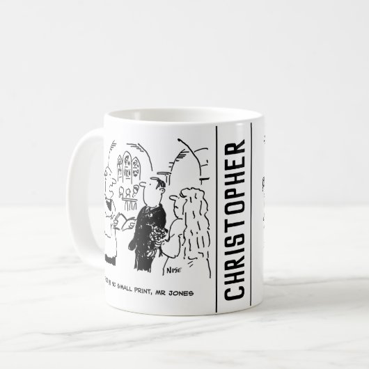 Vicarは小さなプリント漫画がないと言う コーヒーマグカップ (正面左)