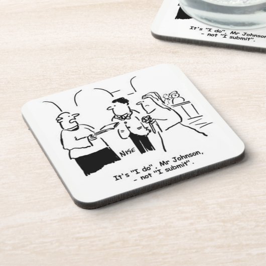 Vicarは花婿の願いを結婚修正した。おもしろい コースター (左側)