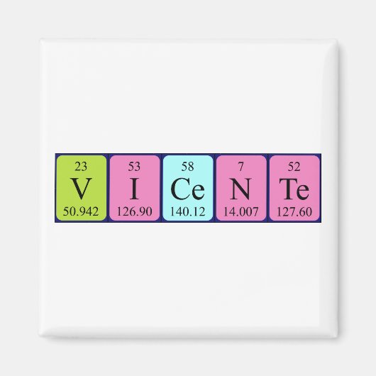 Vicente周期表名磁石 マグネット (正面)