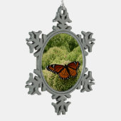 Viceroy Butterfly美しい自然写真 スノーフレークピューターオーナメント (左)