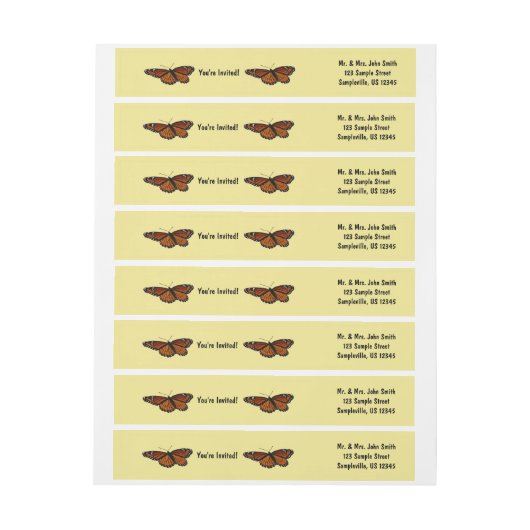 Viceroy Butterfly美しい自然写真 ラップアラウンドラベル (シート)