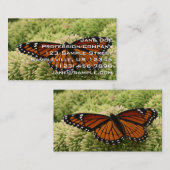 Viceroy Butterfly美しい自然写真 名刺 (正面/裏面)
