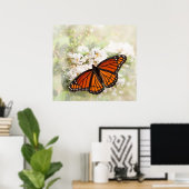 Viceroy on White Flowers ポスター (ホームオフィス)