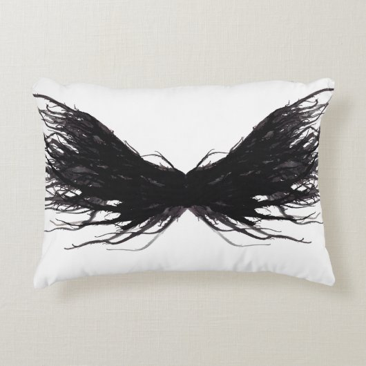 Vices Abstract Black Wings Alcohol Ink Art アクセントクッション (正面)