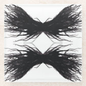 Vices Abstract Black Wings Alcohol Ink Art ガラスコースター (正面)