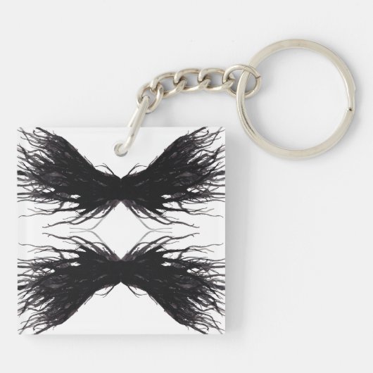Vices Abstract Black Wings Alcohol Ink Art キーホルダー (裏面)