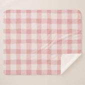 Vichy checkered blanket. シェルパブランケット (正面(横))