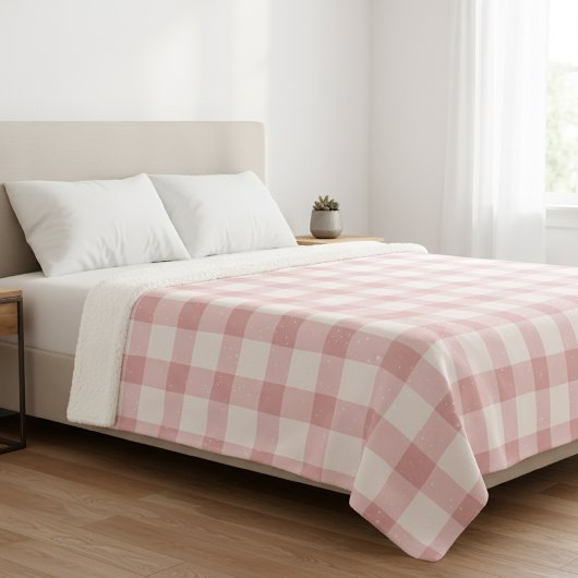 Vichy checkered blanket. シェルパブランケット