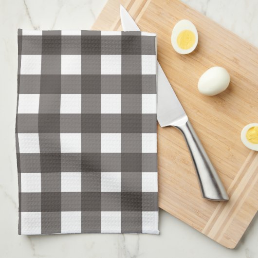 Vichy Gris anthracite キッチンタオル (四つ折り)