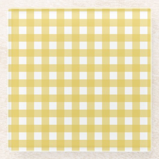 Vichy Jaune clair ガラスコースター (正面)