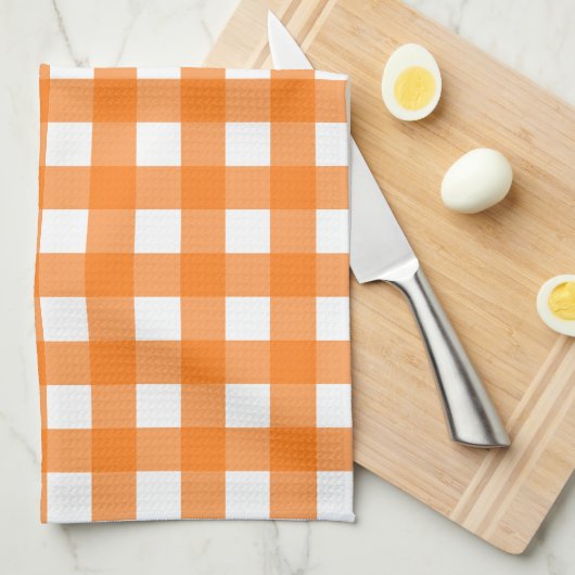 Vichy Orange キッチンタオル (四つ折り)