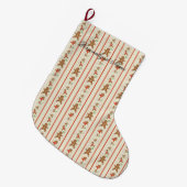 Vickieのジンジャーブレッドパレードクリーム ラージクリスマスストッキング (正面 (吊り時))