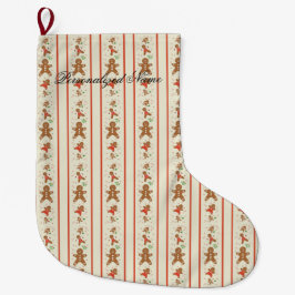 Vickieのジンジャーブレッドパレードクリーム ラージクリスマスストッキング