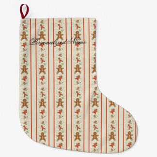 Vickieのジンジャーブレッドパレードクリーム ラージクリスマスストッキング
