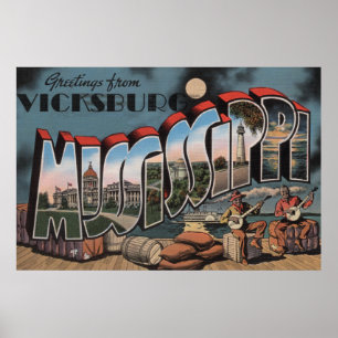 Vicksburg、ミシシッピー-大きい手紙場面 ポスター