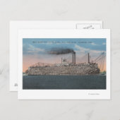 Vicksburg, MS - View of Boat with Cotton Onboard ポストカード (正面/裏面)