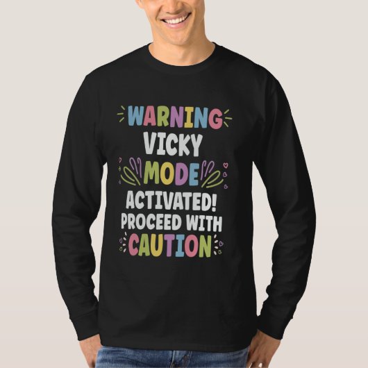 VICKY オーダーメイド 名前 面白い かわいい カスタム VICKY 名前入り Tシャツ (正面)