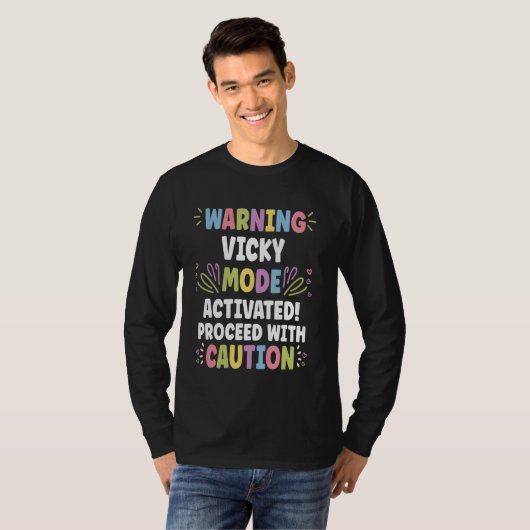 VICKY Personalized Name Funny Cute Custom VICKY Na Tシャツ (正面フル)