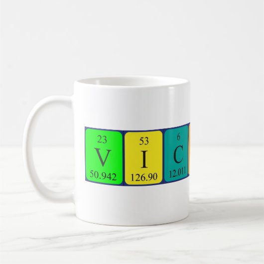 Victoire定期テーブル名mug コーヒーマグカップ (左)