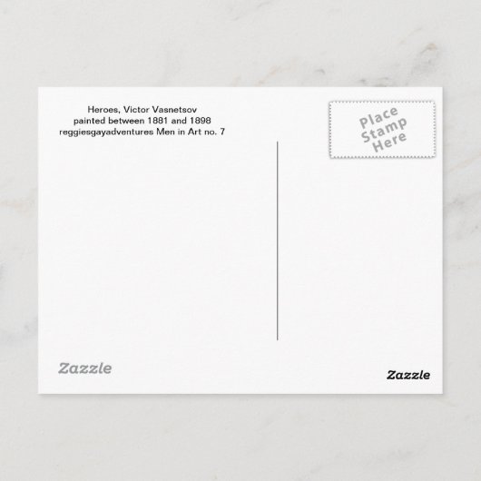 Victor Vasnetsovのヒーロー ポストカード (裏面)