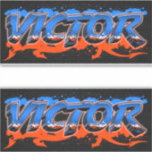 Victor Vorname Name Graffiti Aufkleber Sticker シール (正面)