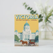 Victoria BC Parliament Retro ポストカード (スタンド正面)