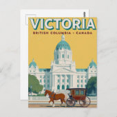 Victoria BC Parliament Retro ポストカード (正面/裏面)