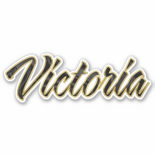 Victoria black gold Lettering Aufkleber Sticker シール (正面)