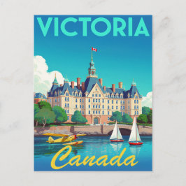 Victoria Canada Harbor Vintage Art ポストカード