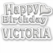 Victoria Happy Birthday silver Aufkleber Sticker シール (正面)