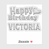Victoria Happy Birthday silver Aufkleber Sticker シール (シート)