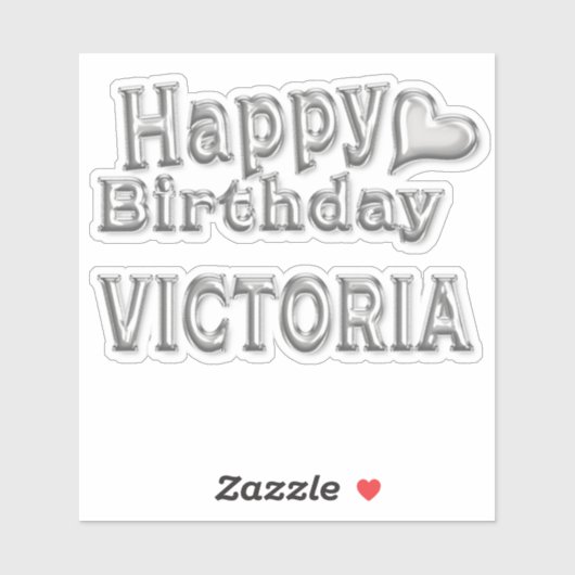 Victoria Happy Birthday silver Aufkleber Sticker シール (シート)
