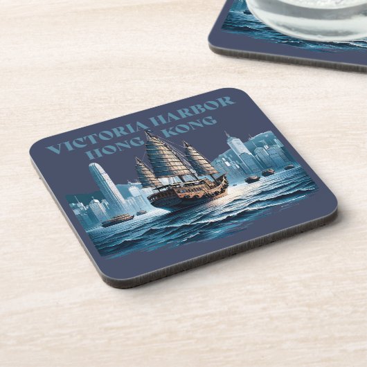 Victoria Harbor Hong Kong China コースター (左側)