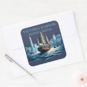 Victoria Harbor Hong Kong China スクエアシール (封筒)