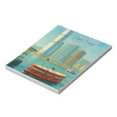 Victoria Harbor Hong Kong Retro Skyline ノートパッド (回転)