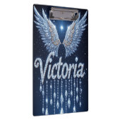Victoria Name Art with Sparkling Diamond Wings クリップボード (右)